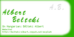 albert belteki business card